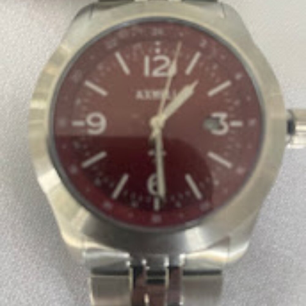 Axwell men's watch, worn once. Burgandy